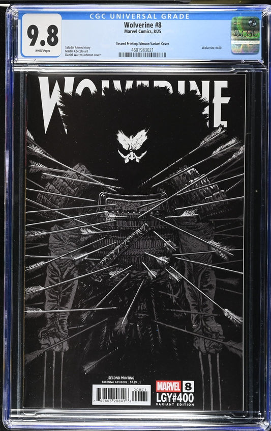 Wolverine #8 CGC 9.8 2nd Print Daniel Warren Johnson Variant Marvel 2025