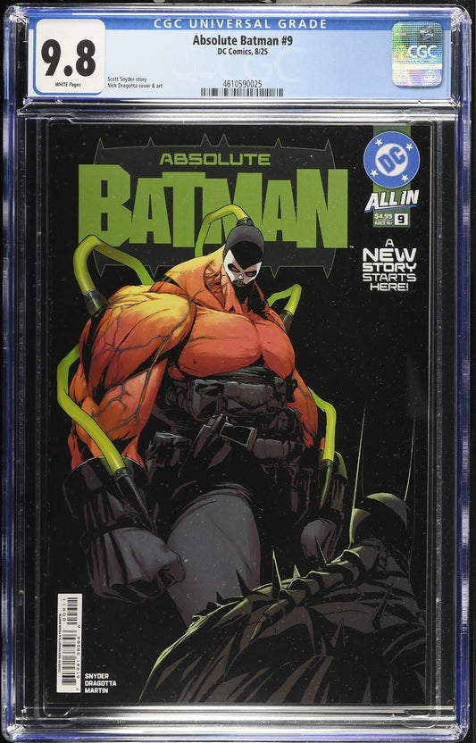 Absolute Batman #9 CGC 9.8 Cover A Nick Dragotta 1st Print Bane DC Comics 2025