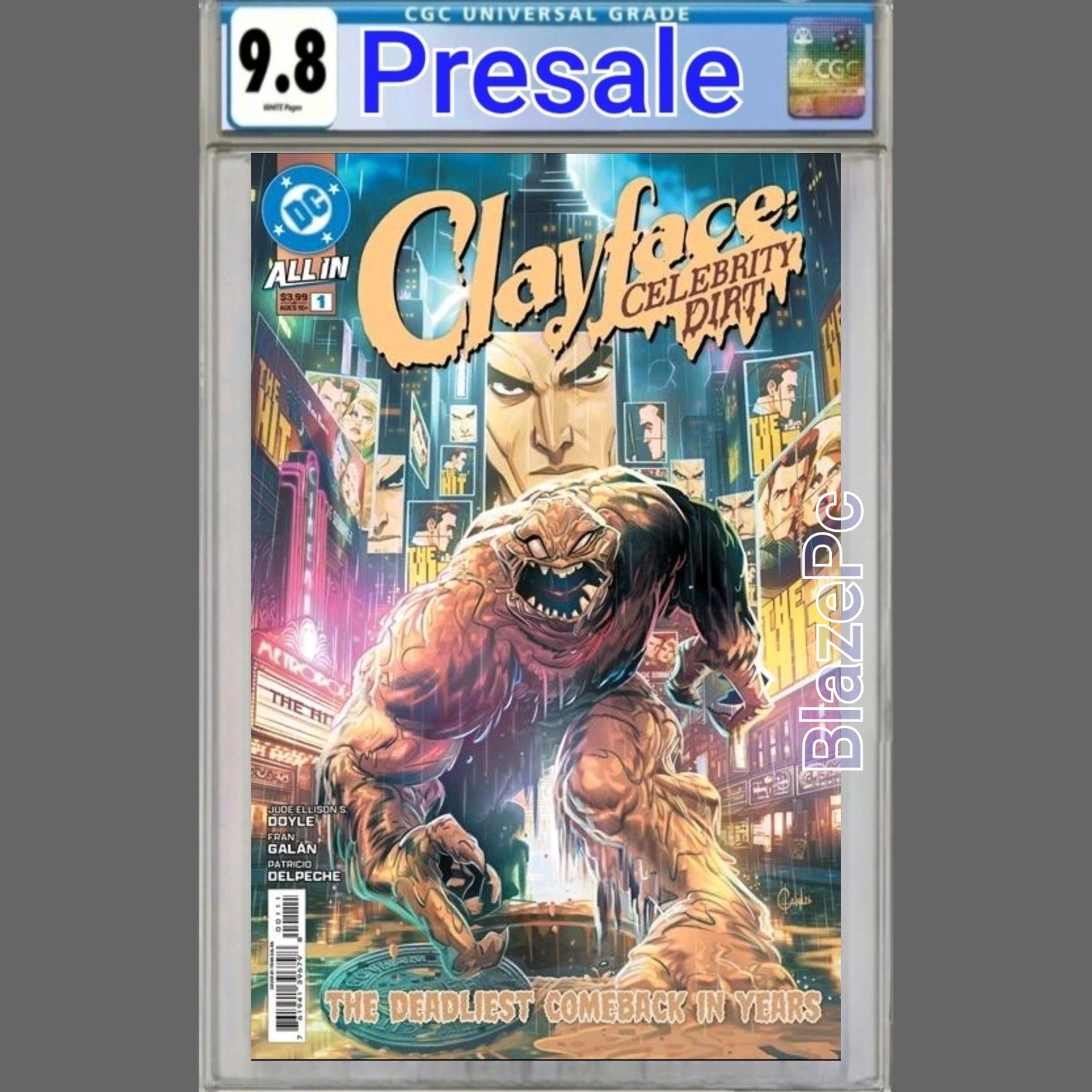 Clayface Celebrity Dirt #1 CGC 9.8 Cover A Fran Galan DC Comics 2026 PRESALE