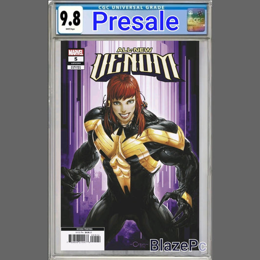 All New Venom #5 CGC 9.8 Clayton Crain 2nd Print Variant Marvel 2025 PRESALE
