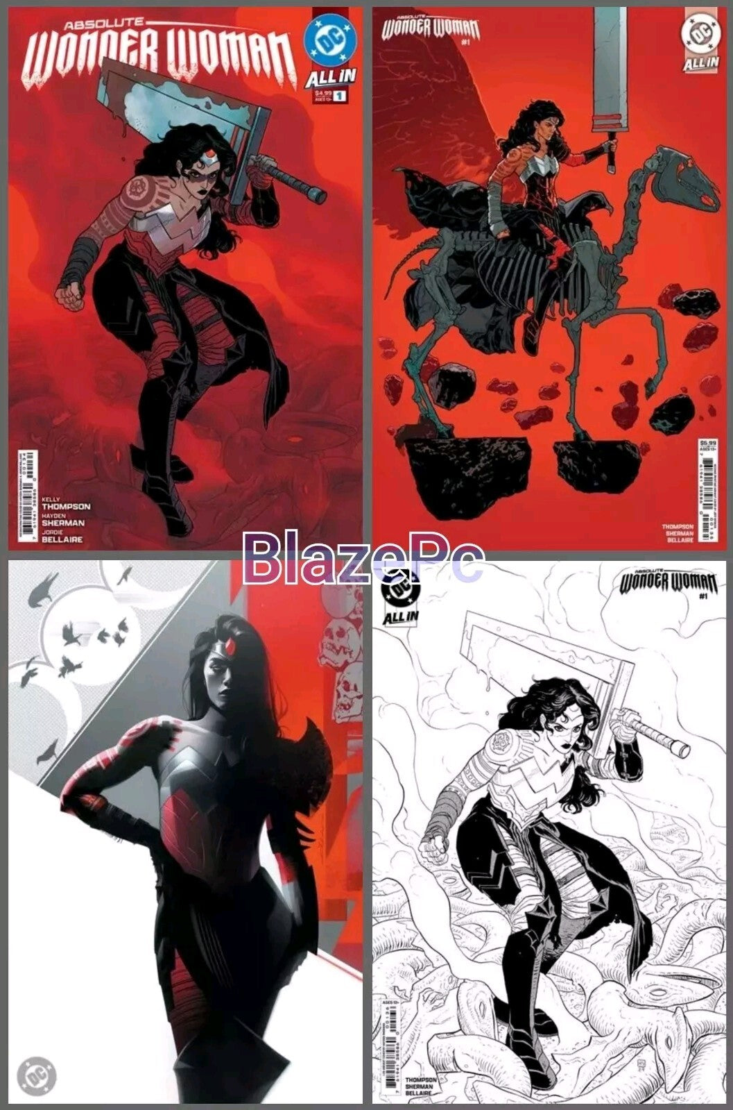 Absolute Wonder Woman #1 2nd Print A B C Variant Set or 1:25 Options DC 2024 NM