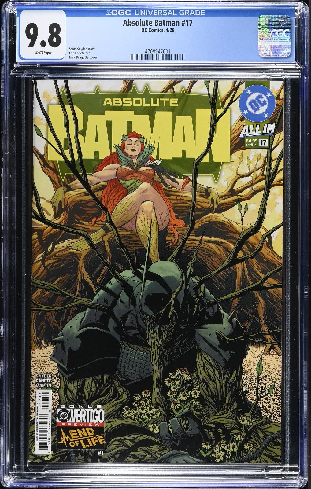 Absolute Batman #17 CGC 9.8 1st Print Cover A Nick Dragotta Poison Ivy DC Comics