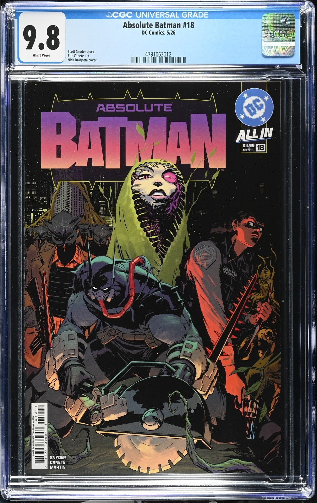 Absolute Batman #18 CGC 9.8 1st Print Cover A Nick Dragotta DC 2026