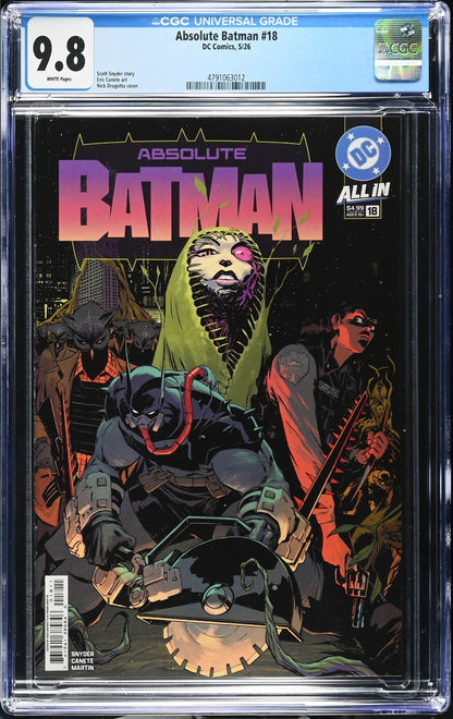 Absolute Batman #18 CGC 9.8 1st Print Cover A Nick Dragotta DC 2026