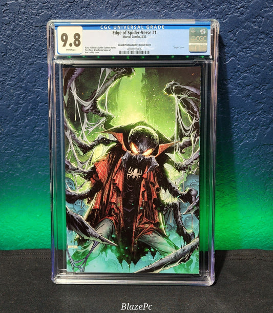 Edge of Spider-Verse #1 CGC 9.8 1:25 2nd Print Lashley Virgin Variant 2023