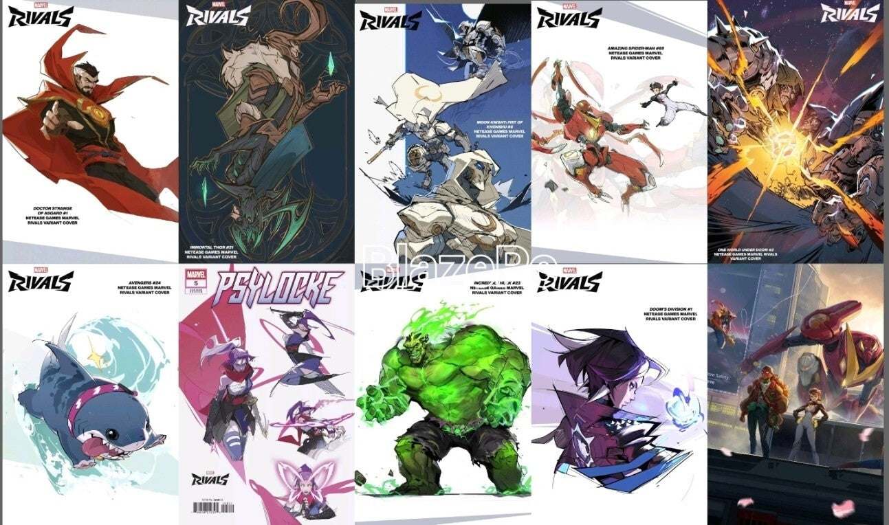 Marvel Rivals 10 Book Variant Set Options Jeff Moon Doom Amazing Psylocke Hulk