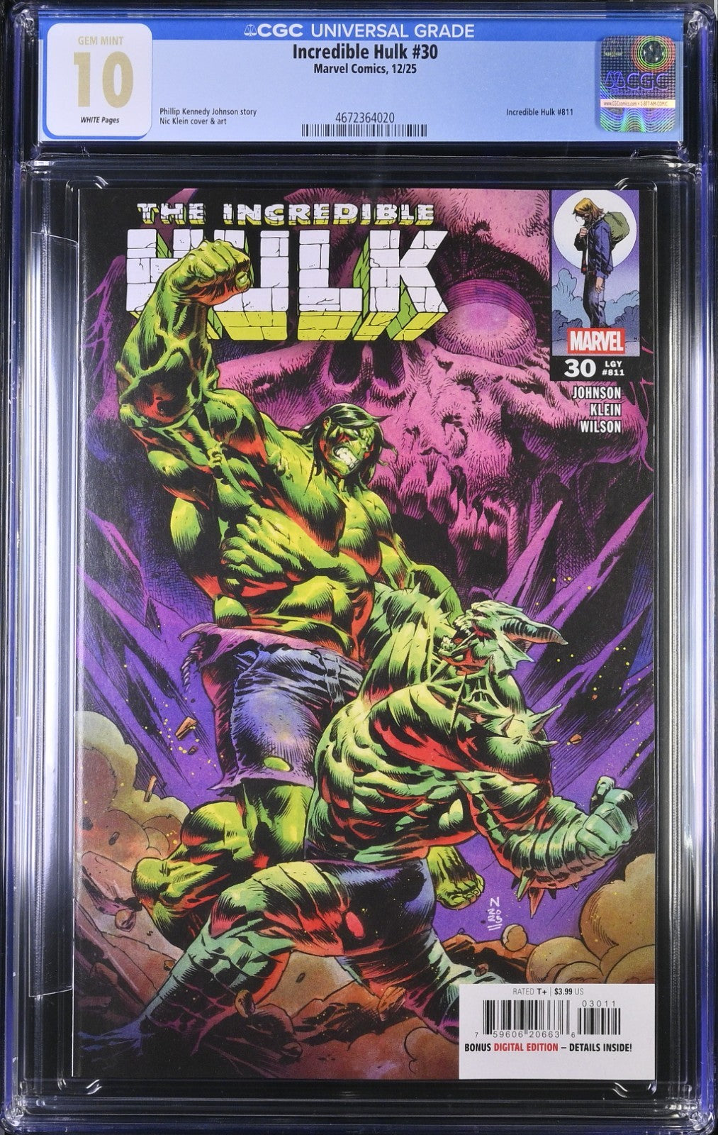Incredible Hulk #30 CGC 10 Nic Klein Cover A 1st Print Mother 2025 Not 9.8 9.9