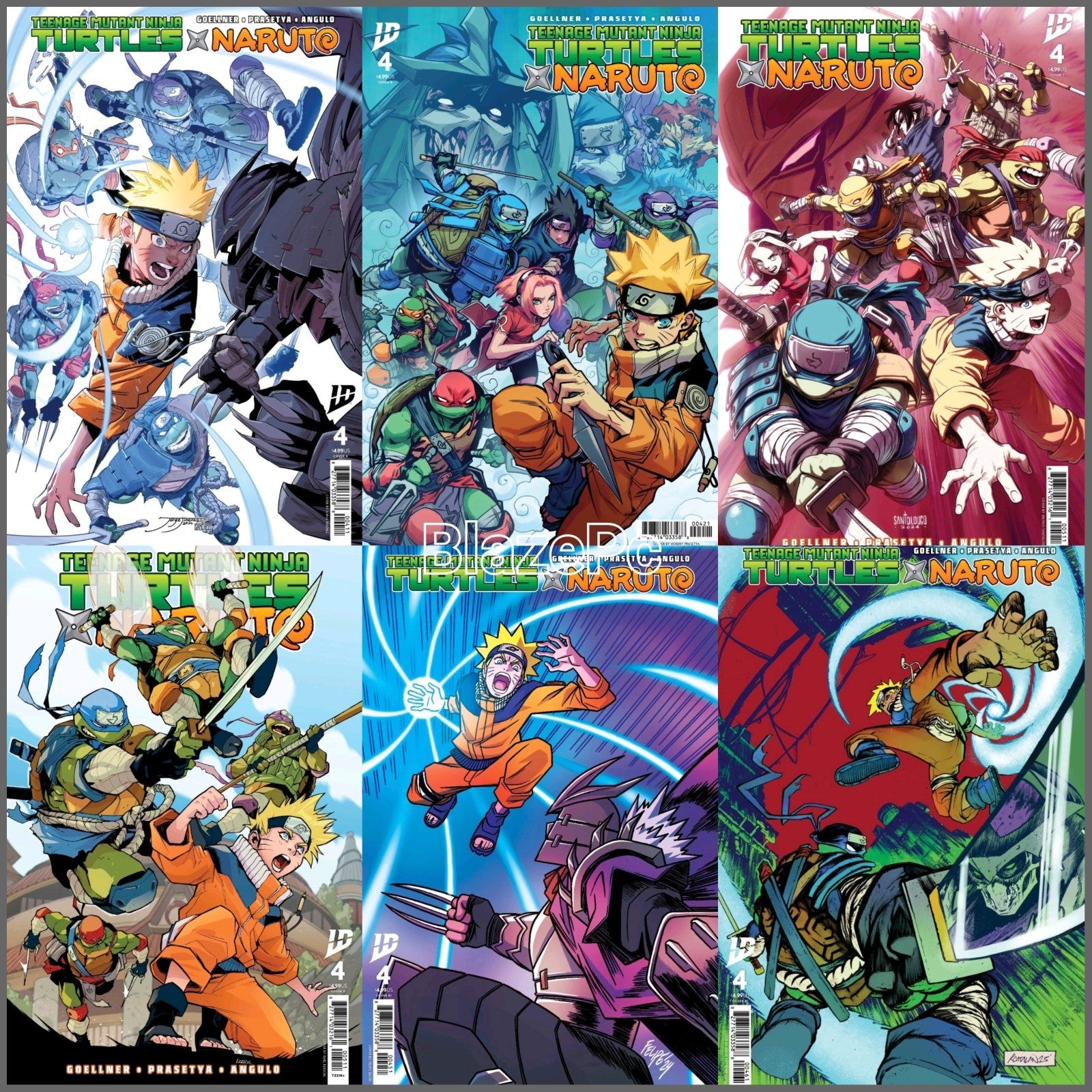 TMNT x Naruto #4 Cover A B C D Variant Set or 1:25 1:50 Options IDW NM
