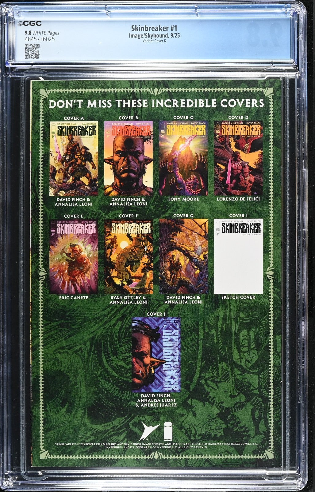 Skinbreaker #1 CGC 9.8 One Per Store Surprise Cover K Variant Kirkman 2025