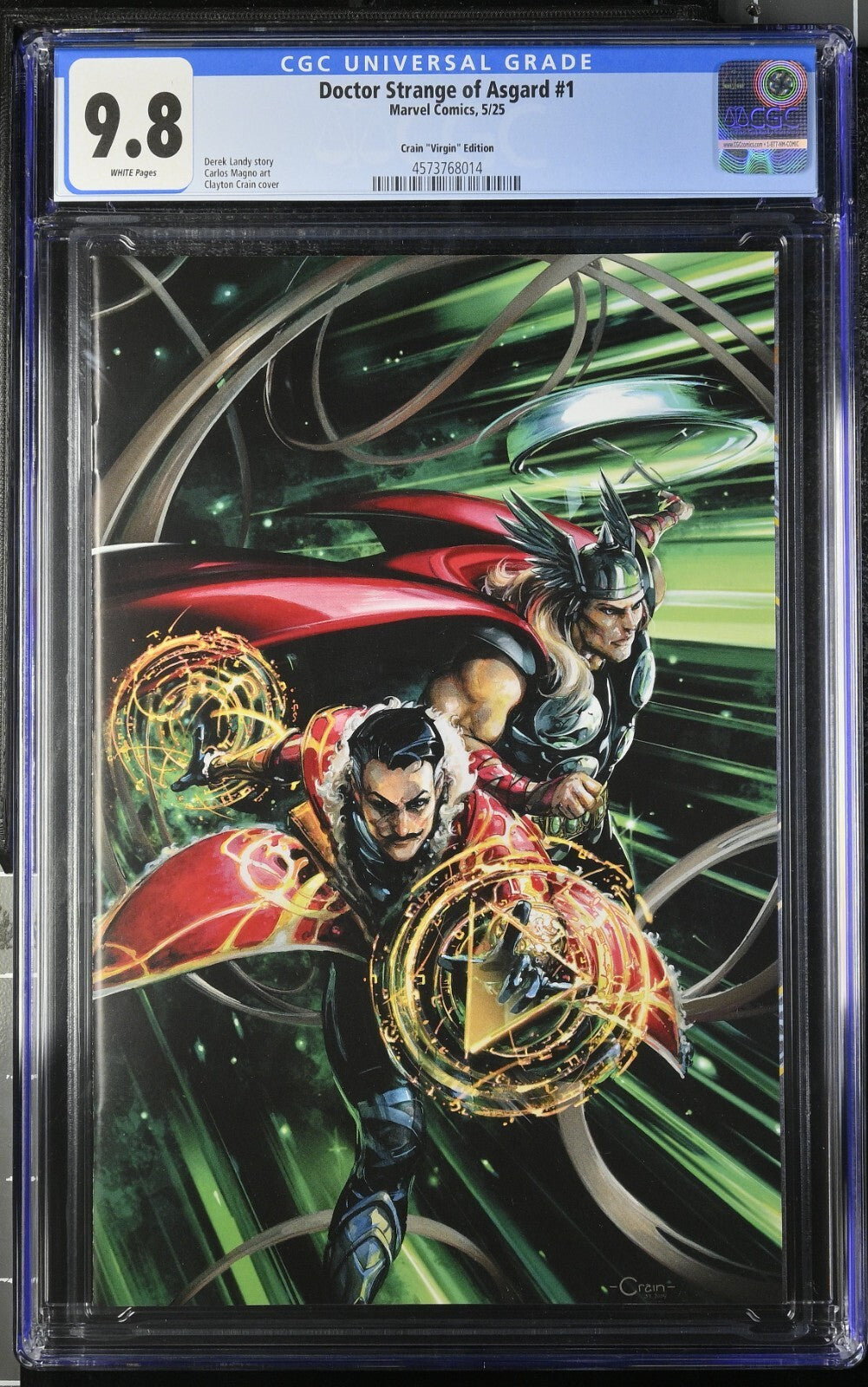 Doctor Strange of Asgard #1 CGC 9.8 1:100 Clayton Crain VIRGIN Variant 2025