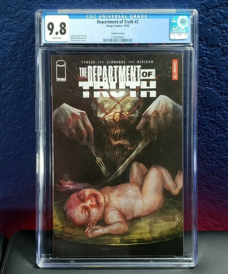 Department Of Truth #2 CGC 9.8 1:25 Cover D Romero Baby Incentive Variant Tynion
