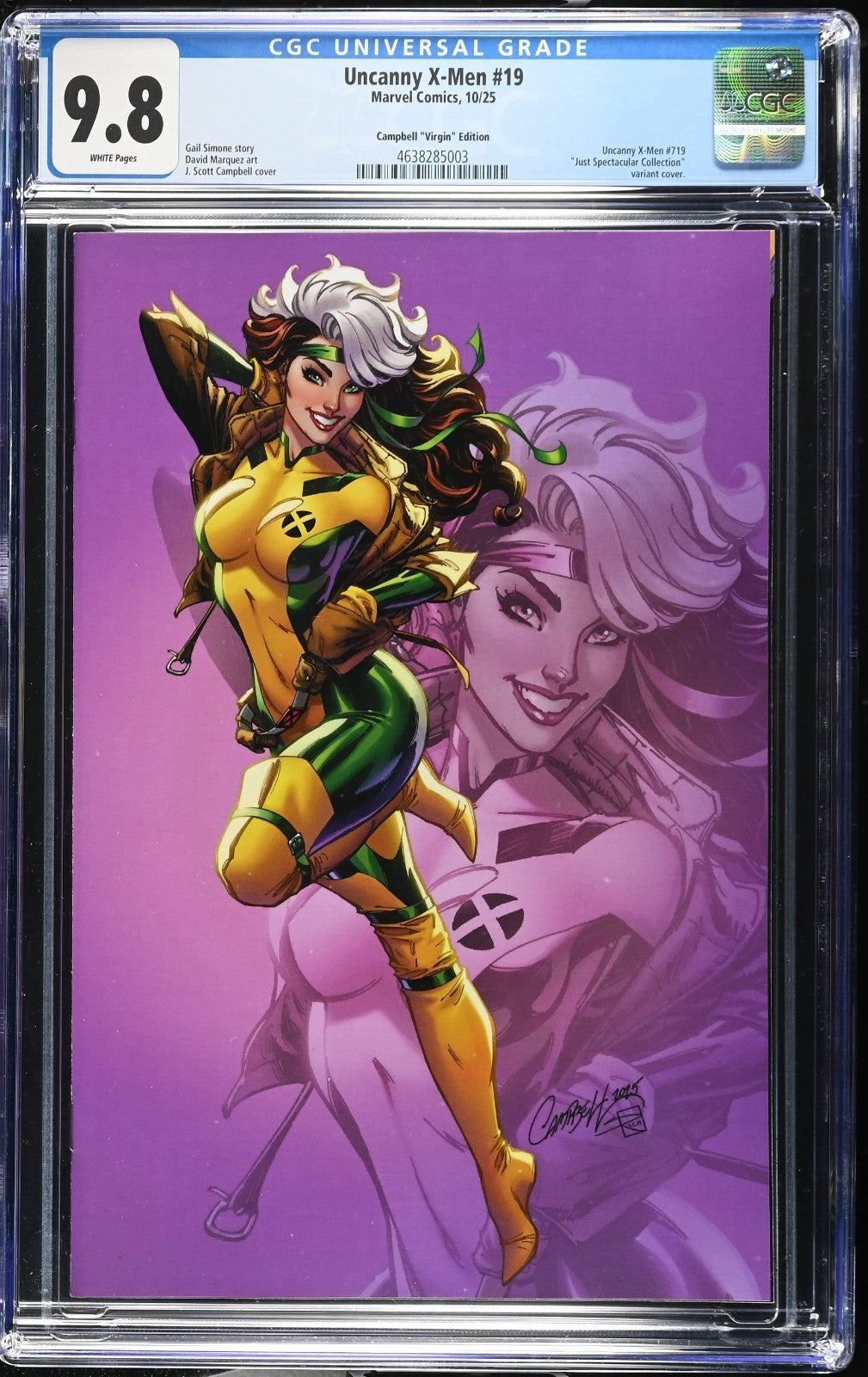 Uncanny X-Men #19 CGC 9.8 1:100 Campbell Just Spectacular VIRGIN Variant