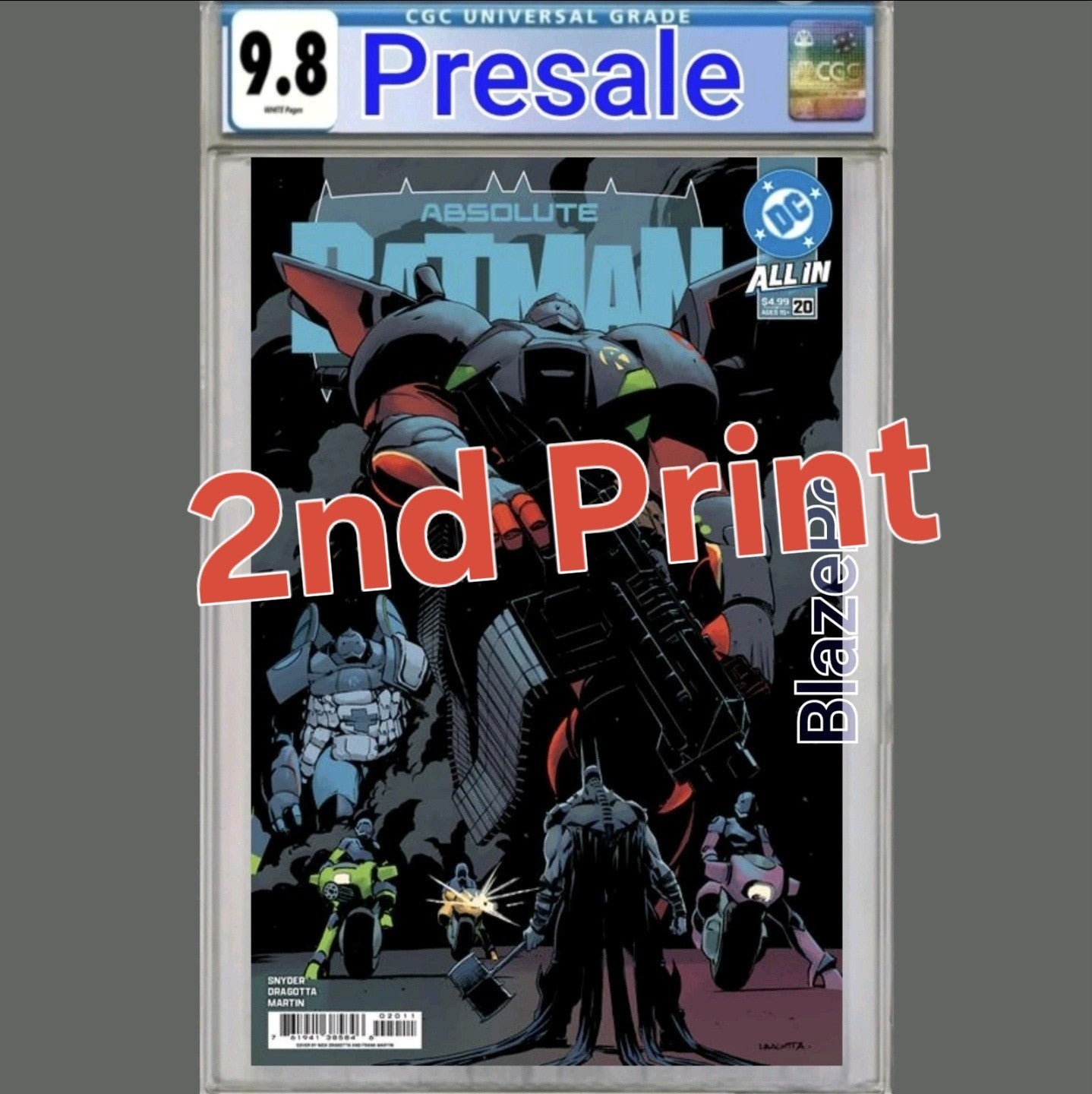 Absolute Batman #20 CGC 9.8 2nd Print Cover A Nick Dragotta Robin PRESALE