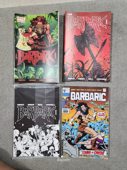 Barbaric #1 1st Print A B C D Polybagged Complete SET Vault Comics 2021 NM