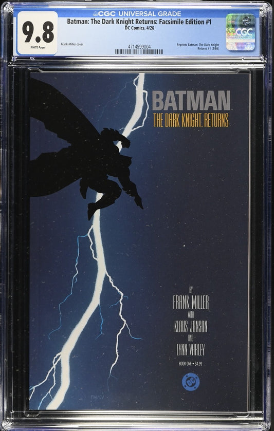 Batman The Dark Knight Returns FACSIMILE #1 CGC 9.8 Cover A Frank Miller 2026