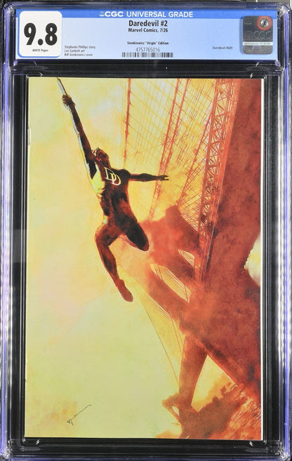Daredevil #2 CGC 9.8 1:100 Bill Sienkiewicz VIRGIN Variant Marvel Comics 2026