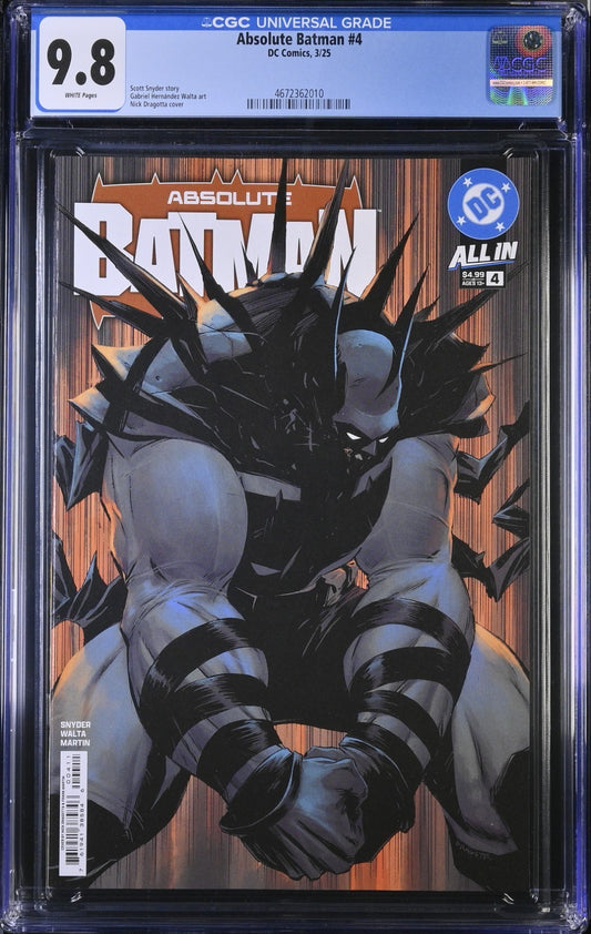 Absolute Batman #4 CGC 9.8 1st Print Cover A Nick Dragotta DC Comics 2025