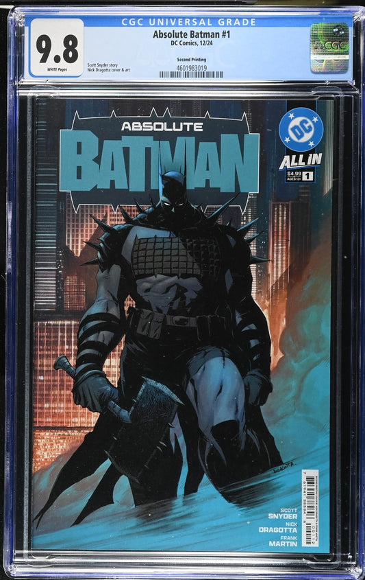 Absolute Batman #1 CGC 9.8 2nd Print Cover A Nick Dragotta DC Comics 2024