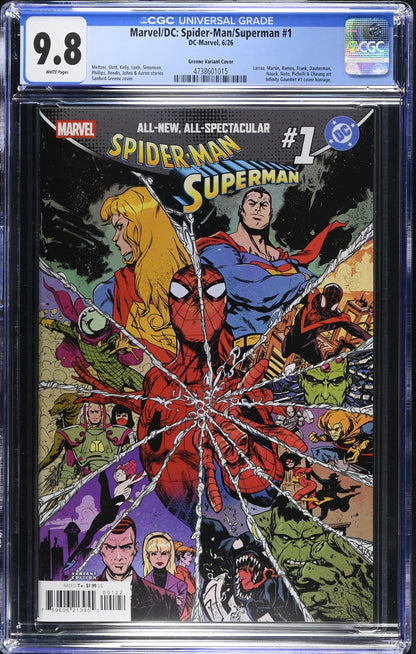 Marvel DC Spider-Man Superman #1 CGC 9.8 Sanford Greene Variant 2026