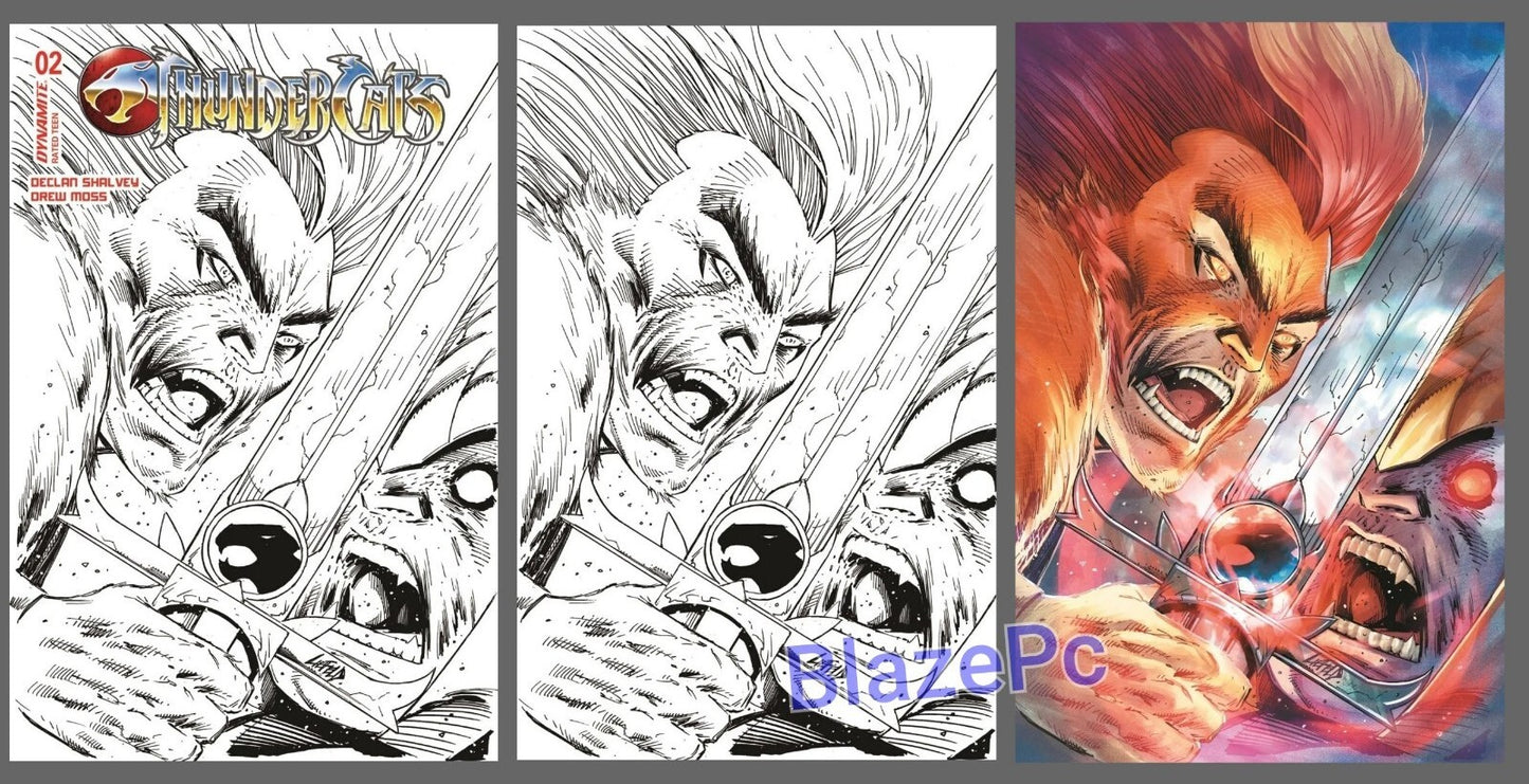 Thundercats #2 Liefeld B&W Trade Virgin Color Variant Set Option 2024 NM