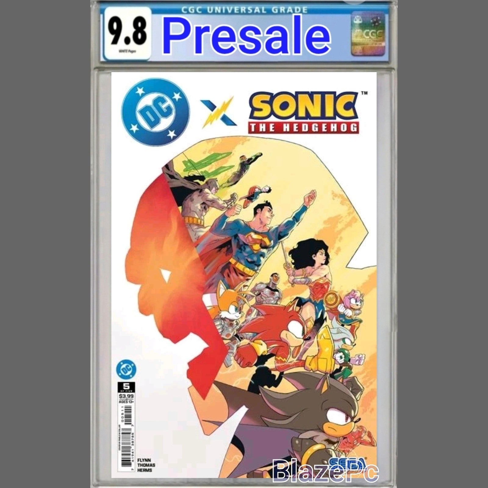 DC X Sonic The Hedgehog #5 CGC 9.8 Pablo M Collar Cover A 1st Print 2025 PRESALE