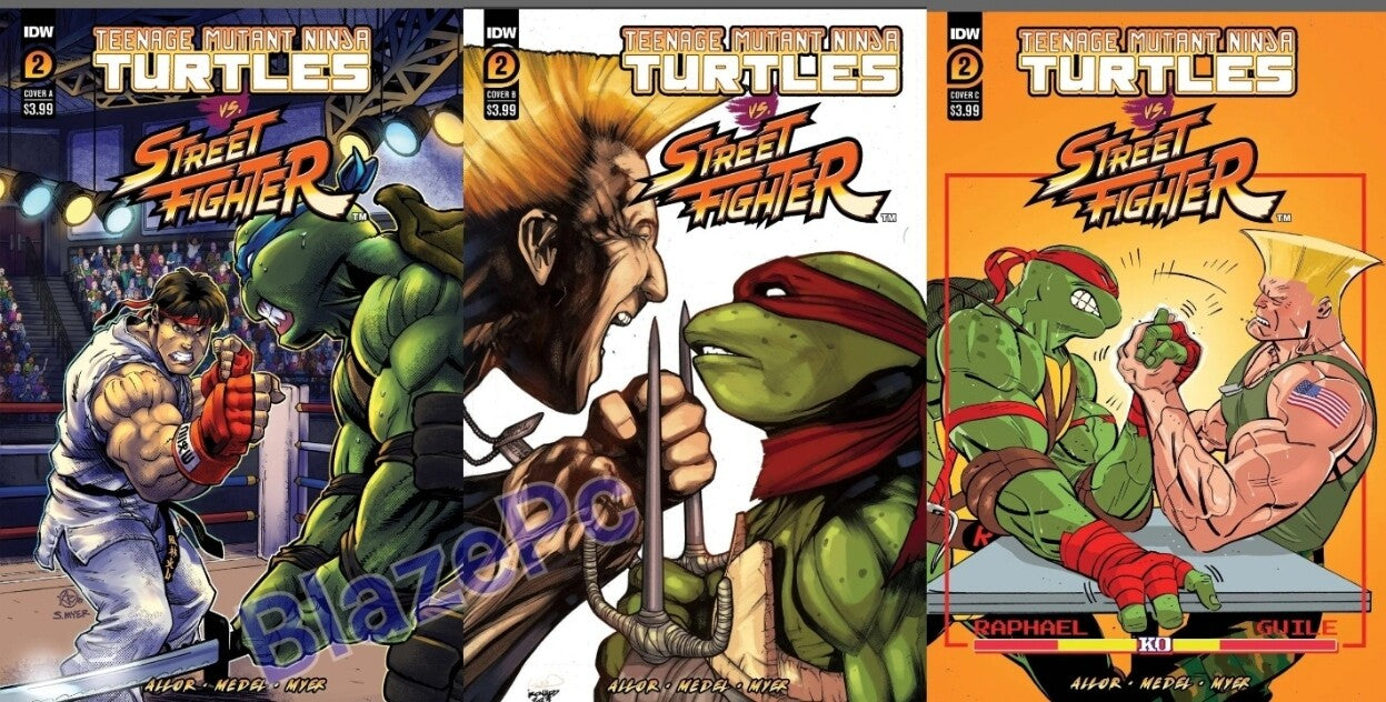 TMNT Vs Street Fighter #2 Cover A B C Variant Set or 1:25 Options IDW 2023 NM