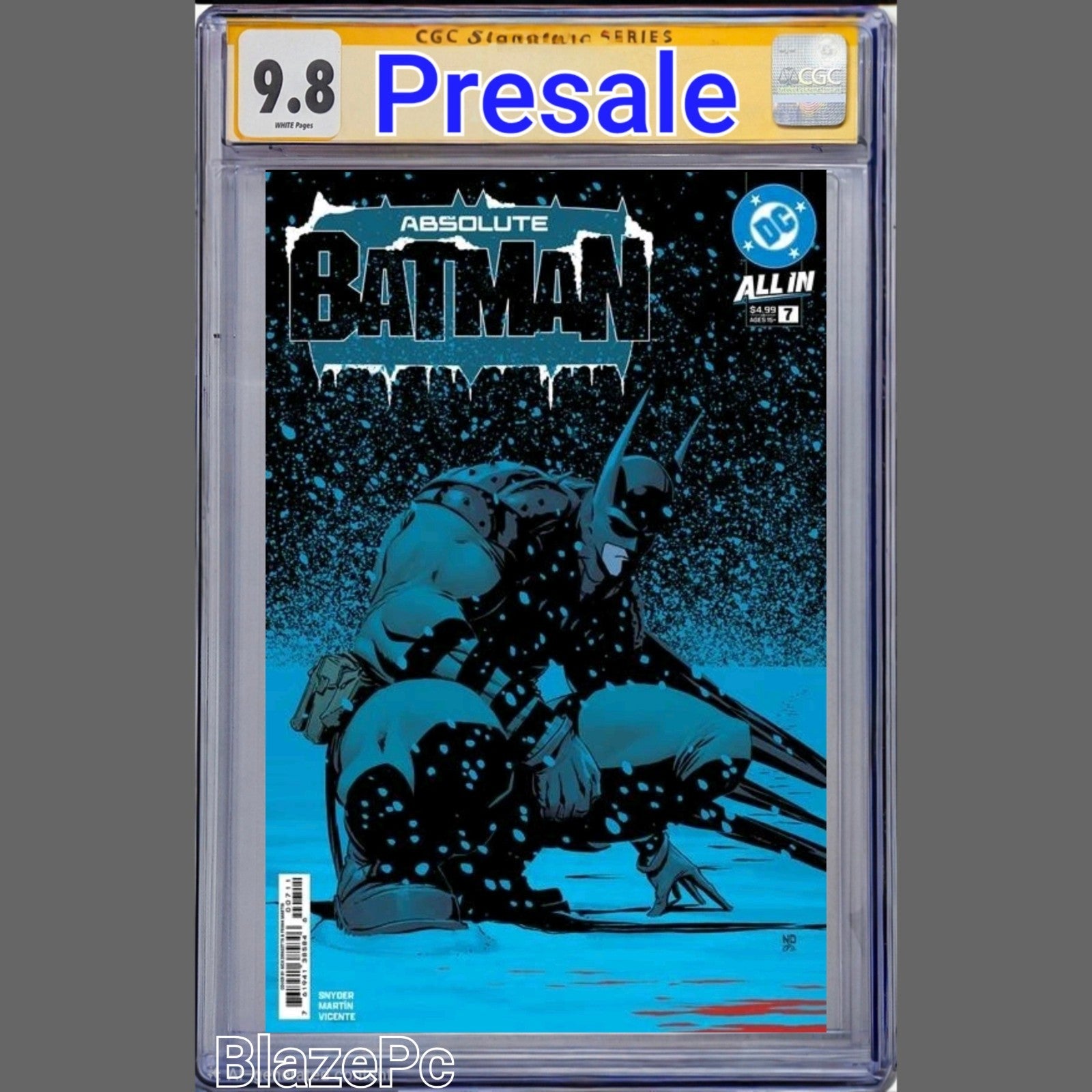 Absolute Batman #7 CGC SS 9.8 A 1st Print SIGNED By Snyder and Dragotta PRESALE