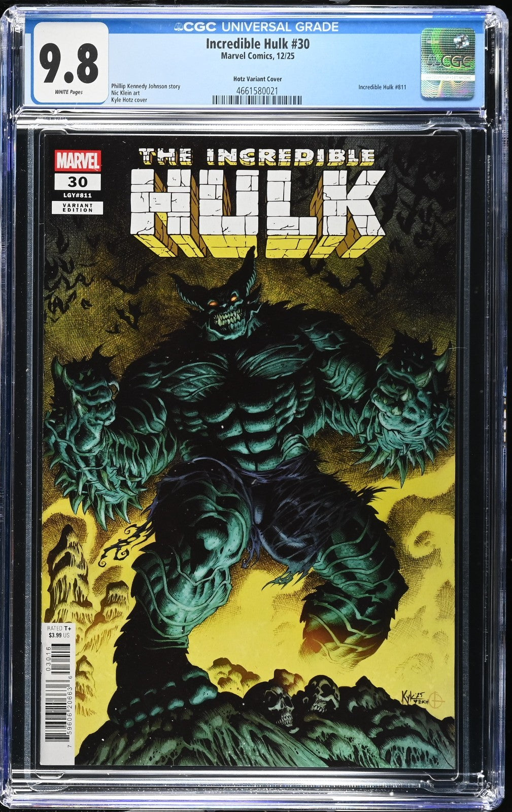 Incredible Hulk #30 CGC 9.8 1:25 Kyle Holtz Variant 1st Print Marvel Comics 2025
