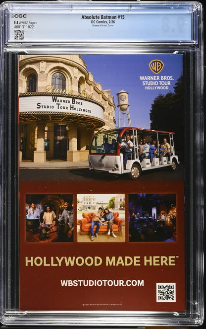 Absolute Batman #15 CGC 9.8 1:25 Sanford Greene Variant 1st Print Joker DC