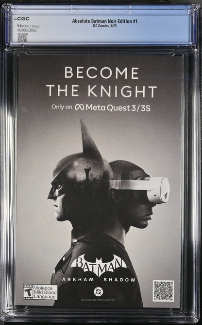 Absolute Batman Noir #1 CGC 9.8 Cover A 1st Print Nick Dragotta DC Comics 2024