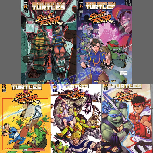 TMNT Vs Street Fighter #3 Cover A B C Variant Set or 1:25 1:50 Options IDW NM