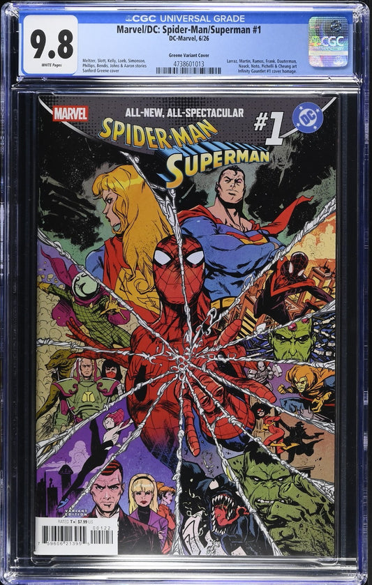 Marvel DC Spider-Man Superman #1 CGC 9.8 Sanford Greene Variant 2026