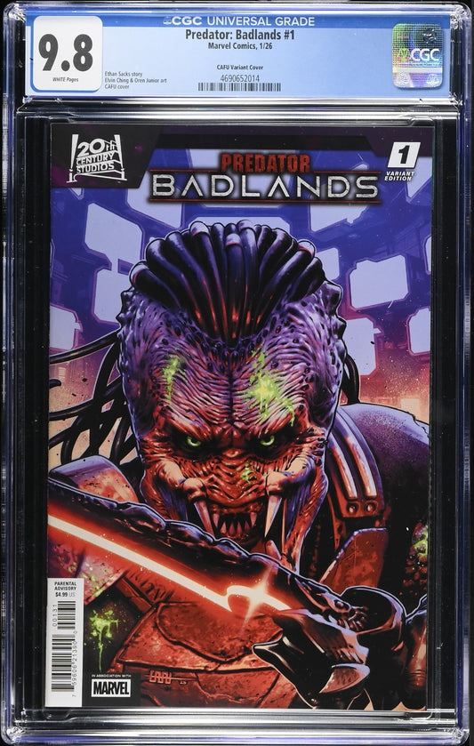 Predator Badlands #1 CGC 9.8 CAFU Cover B Variant 1st Print Marvel Comics 2025
