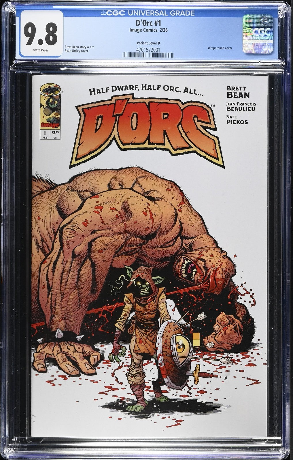 Dorc #1 CGC 9.8 1:25 Ryan Ottley Cover D Variant Image Comics 2026