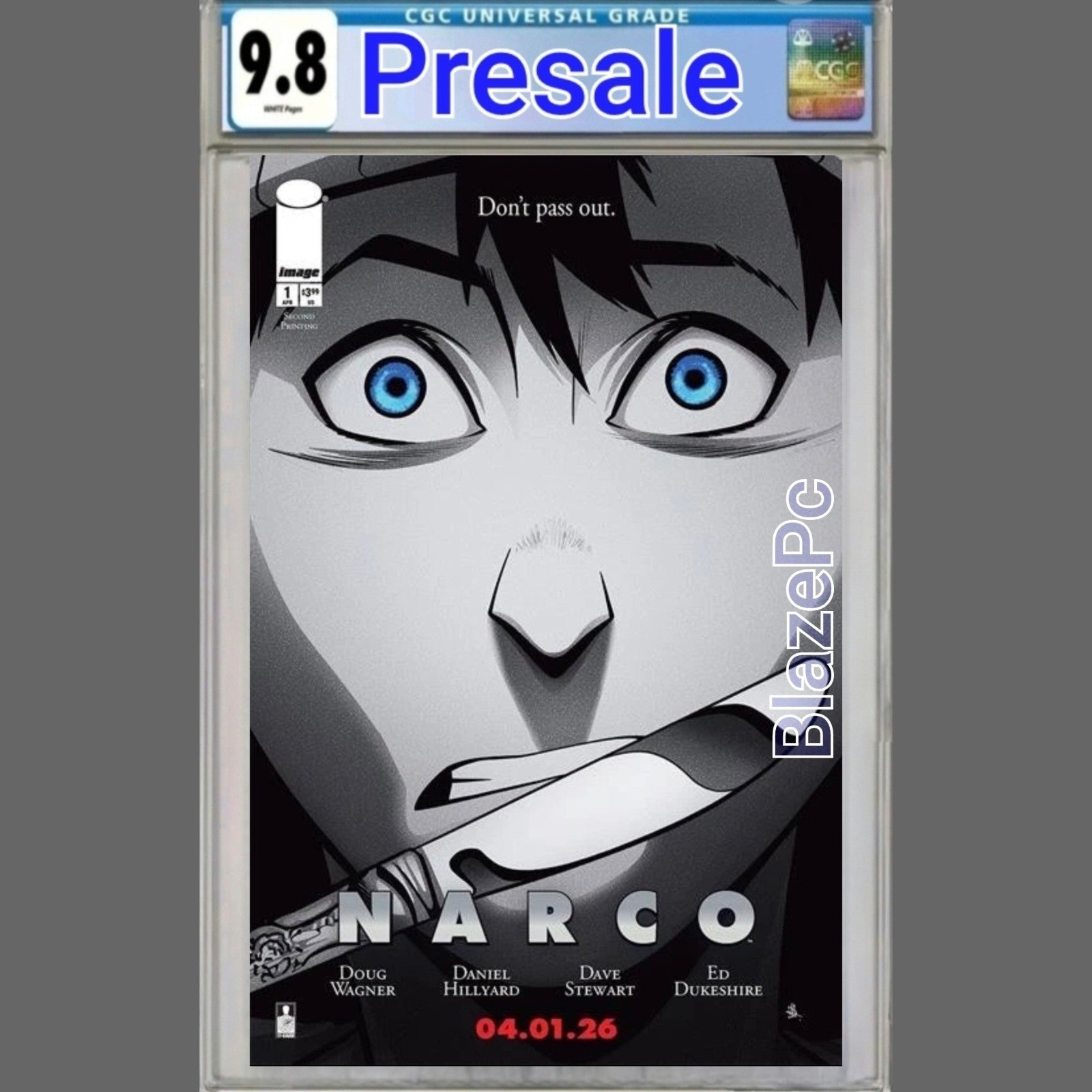 Narco #1 CGC 9.8 2nd Print Cover A Hillyard Variant Stewart Image 2026 PRESALE