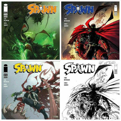 Spawn 314 Cover A B C D 1:5 1:50 Variant B&W Mattina McFarlane Options