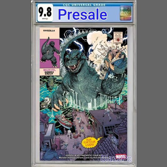 Godzilla Vs Fantastic Four #1 CGC 9.8 Nick Bradshaw Variant Marvel 2025 PRESALE