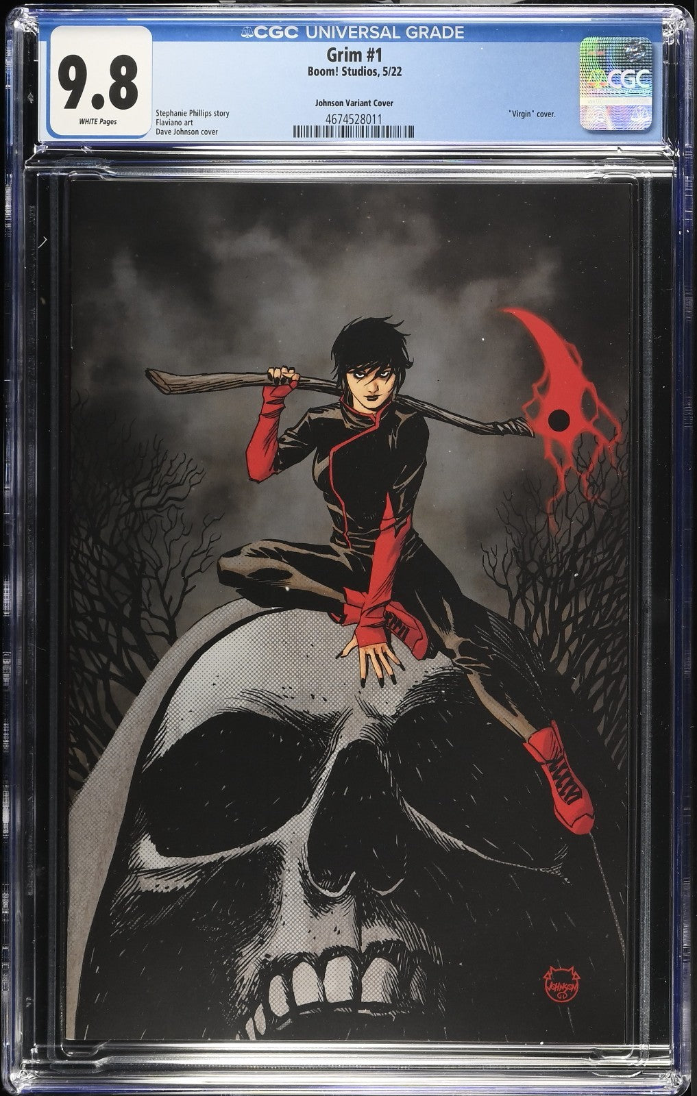 Grim #1 CGC 9.8 Dave Johnson One Per Store VIRGIN Variant Boom! Studios 2022