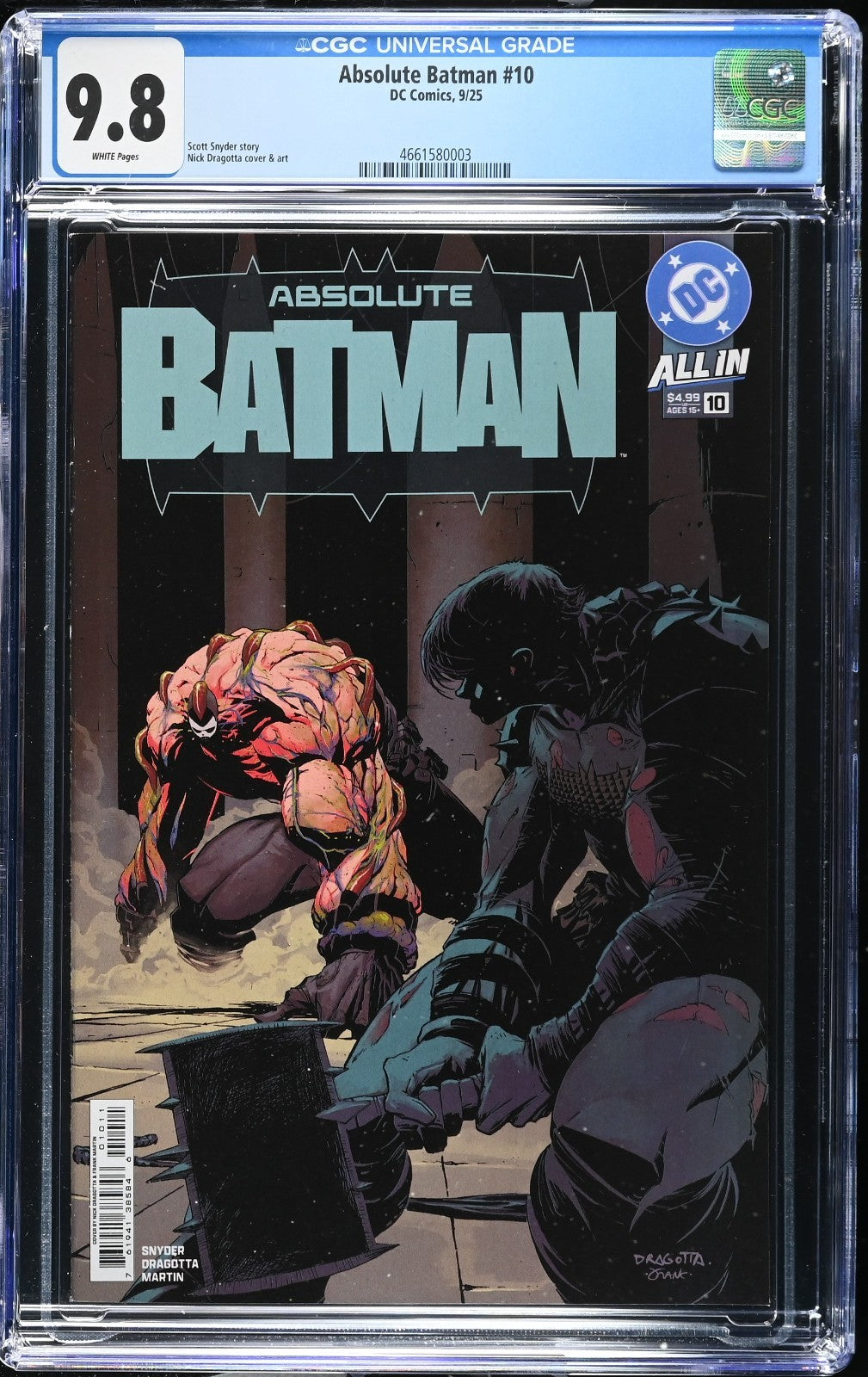 Absolute Batman #10 CGC 9.8 Dragotta Cover A 1st Print Variant Bane DC 2025