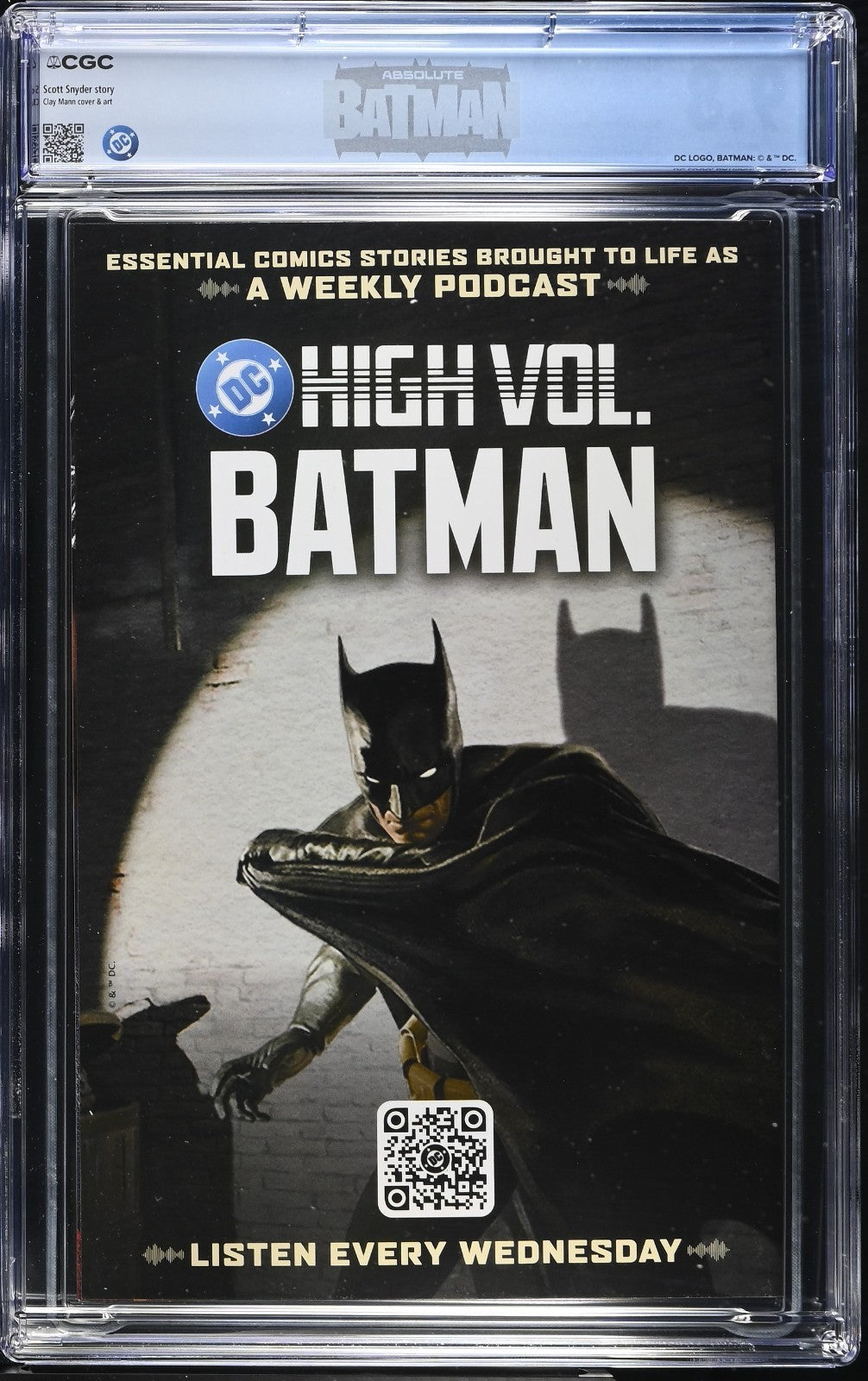 Absolute Batman #11 CGC 9.8 1:25 Clay Mann Variant Bane Custom Label DC Comics