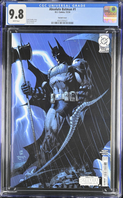 Absolute Batman #1 CGC 9.8 Cover C Jim Lee Card Stock Variant 1st Print DC 2024