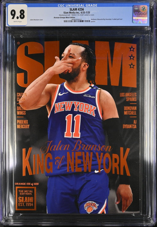 Slam Magazine #256 CGC 9.8 Jalen Brunson NYK Orange Metal Variant # 126 of 628