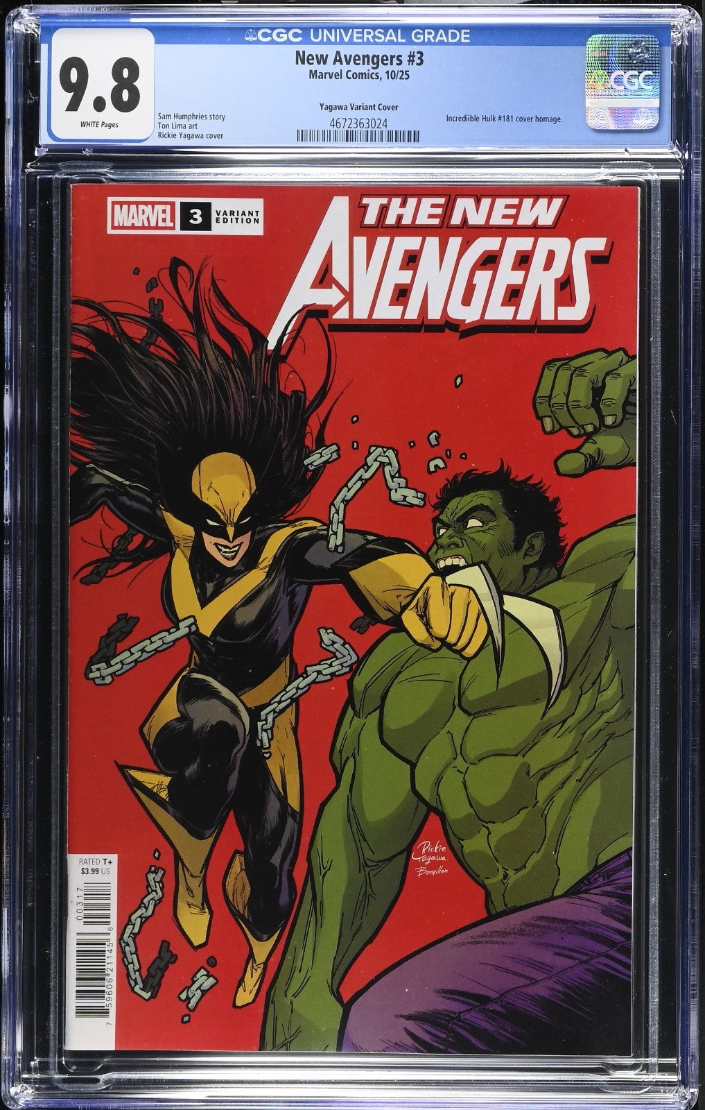 New Avengers #3 CGC 9.8 1:25 Rickie Yagawa Variant Marvel Comics 2025