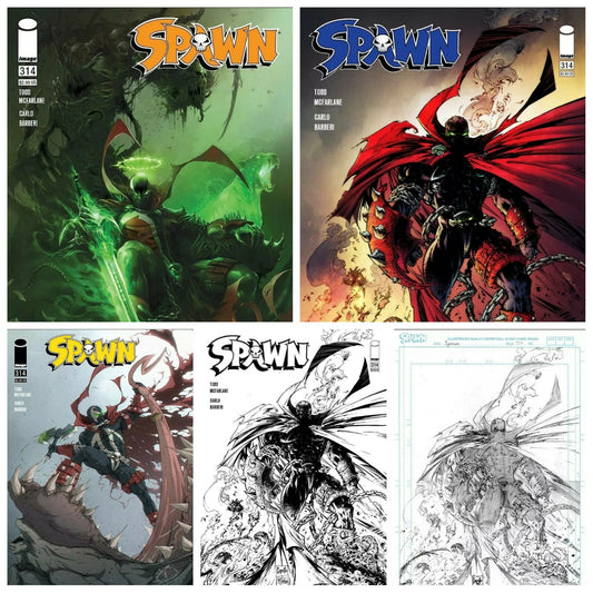 Spawn 314 Cover A B C D 1:5 1:50 Variant B&W Mattina McFarlane Options