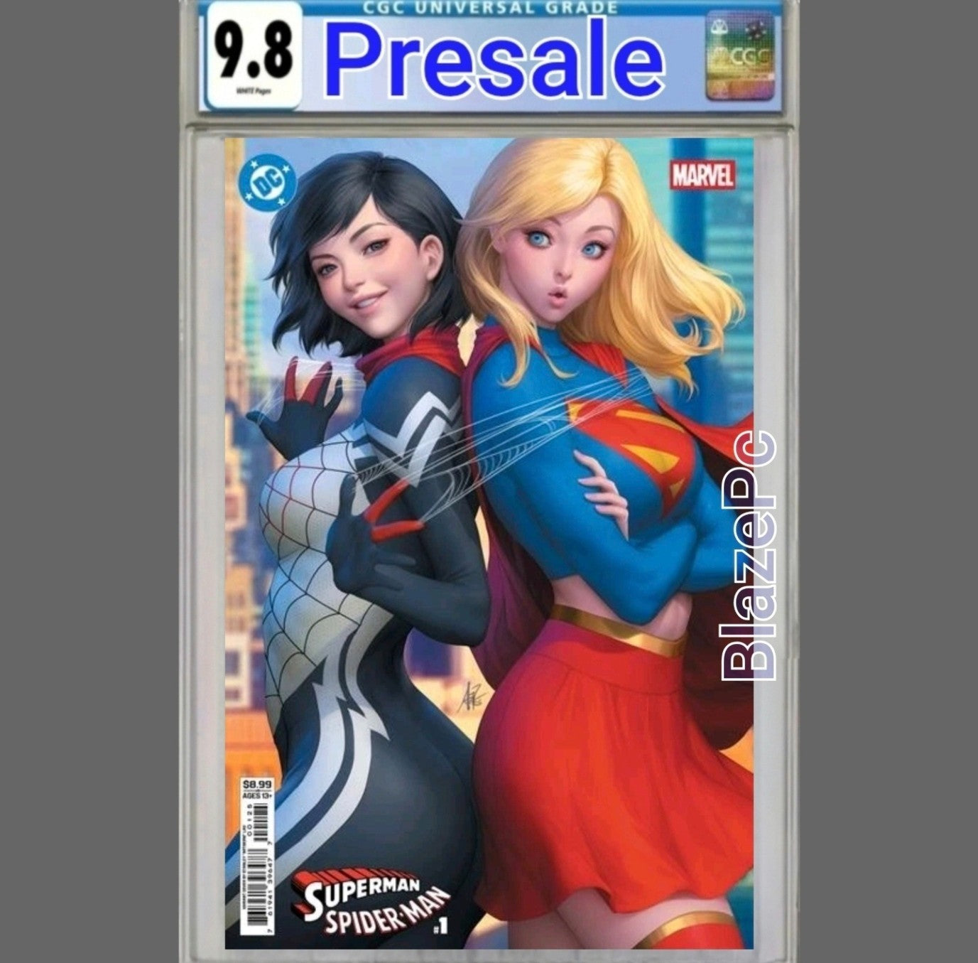 DC Marvel Superman Spider-Man #1 CGC 9.8 Artgerm Lau Cover M Variant PRESALE