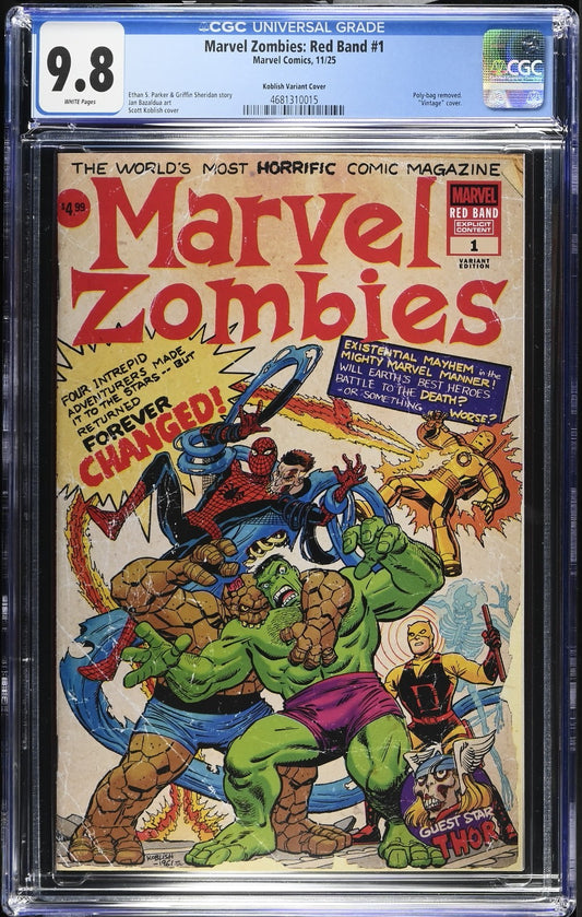 Marvel Zombies Red Band #1 CGC 9.8 Scott Koblish Retro Variant Marvel 2025