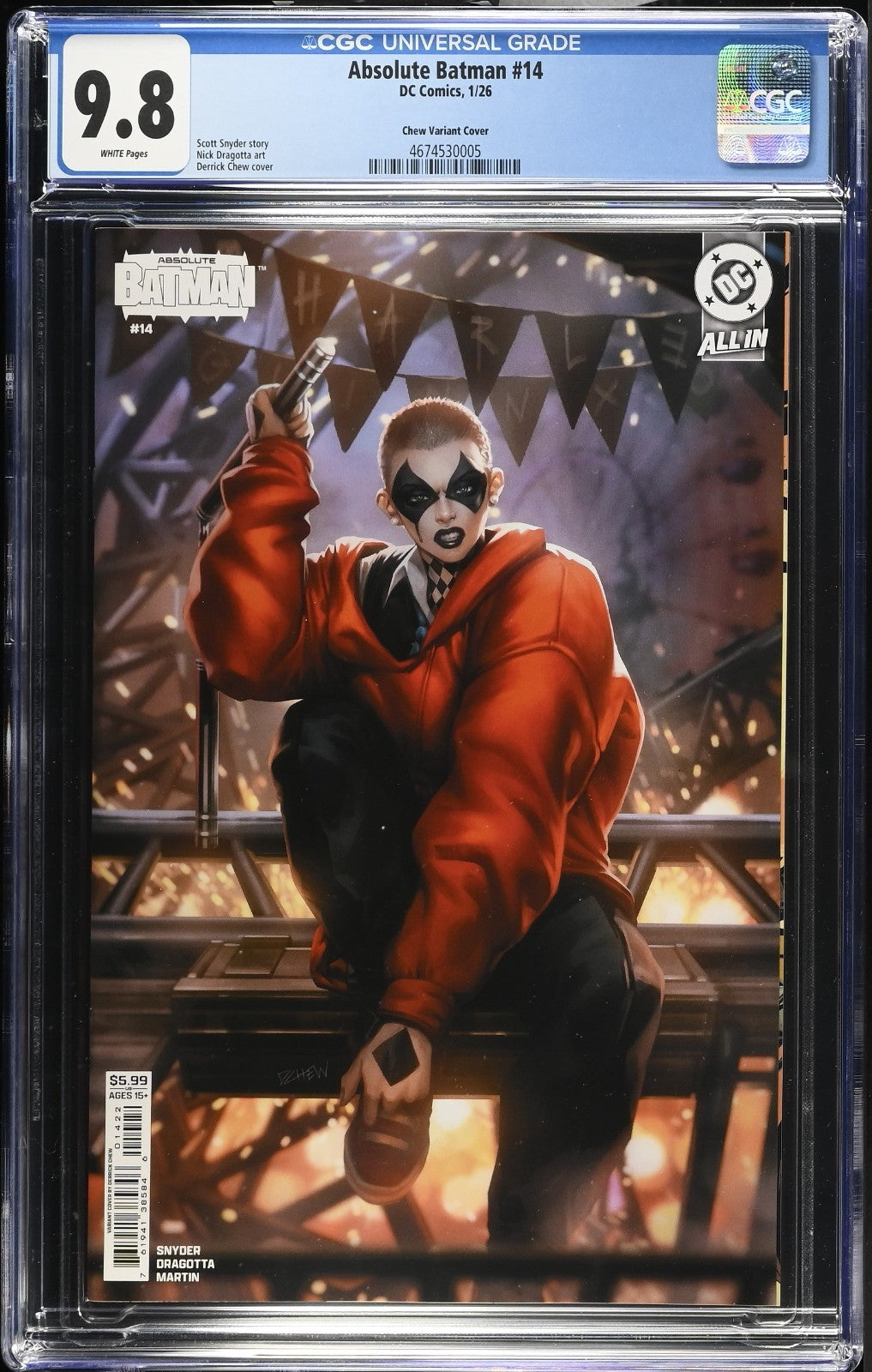 Absolute Batman #14 CGC 9.8 Derrick Chew Cover F Harley Quinn Variant DC