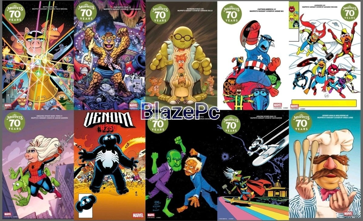 Muppets Variant Set Options Venom Spider-Man Hulk Marvel 2025 Presale 10/1-22
