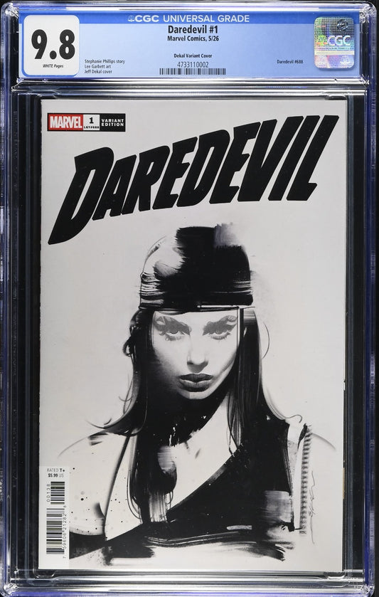 Daredevil #1 CGC 9.8 1:500 Jeff Dekal Variant 1st Print Marvel Comics 2026