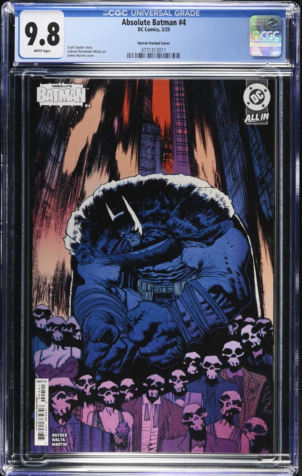 Absolute Batman #4 CGC 9.8 1:25 James Harren Variant DC Comics 2025